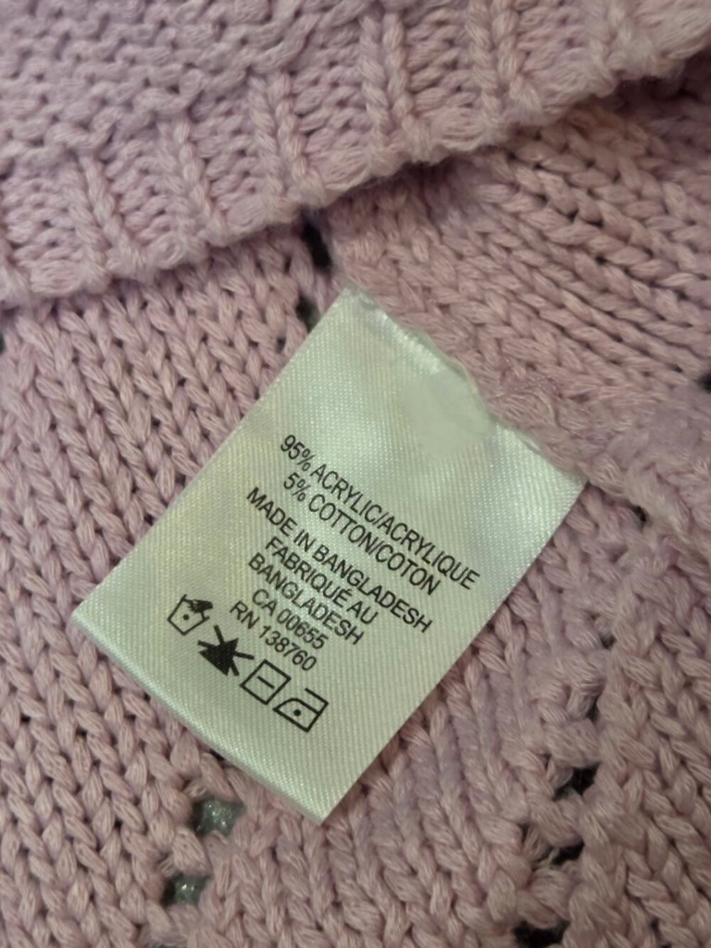 Pink Crochet Cardigan XL - Picture 7 of 7